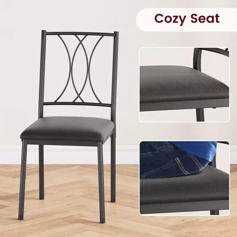 Table de cuisine rectangulaire, avec 4 chaises rembourrées