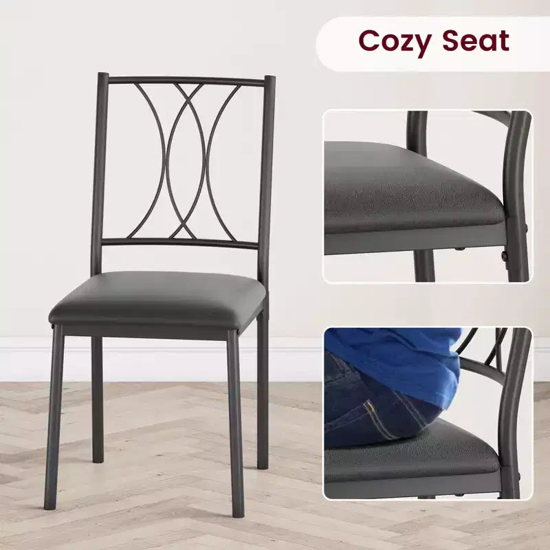 Table de cuisine rectangulaire, avec 4 chaises rembourrées
