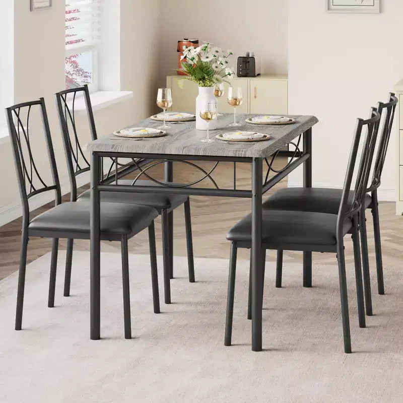 Rectangle Kitchen Table, with 4 Upholstered Chairs