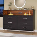 Acekool Smart Dresser - 6 Drawer LED Storage with Charging Station