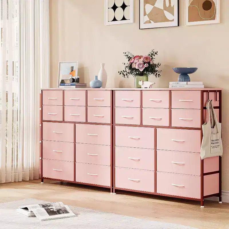 Commode en tissu Acekool à 12 tiroirs avec poches latérales Meuble de rangement pour chambre et placard