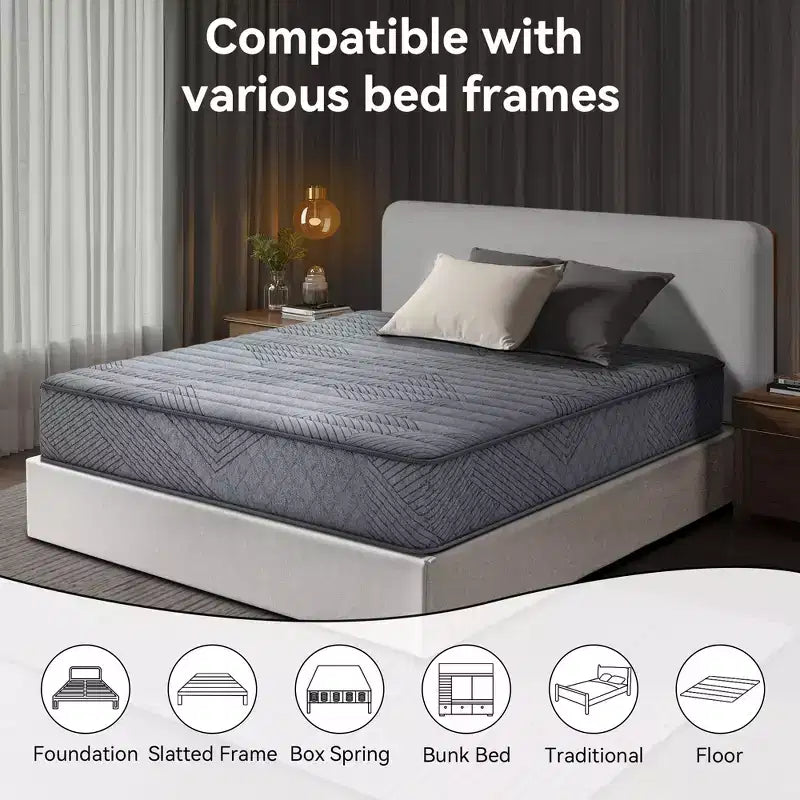 Matelas hybride Swedrea en mousse à mémoire de forme à refroidissement moyen noir