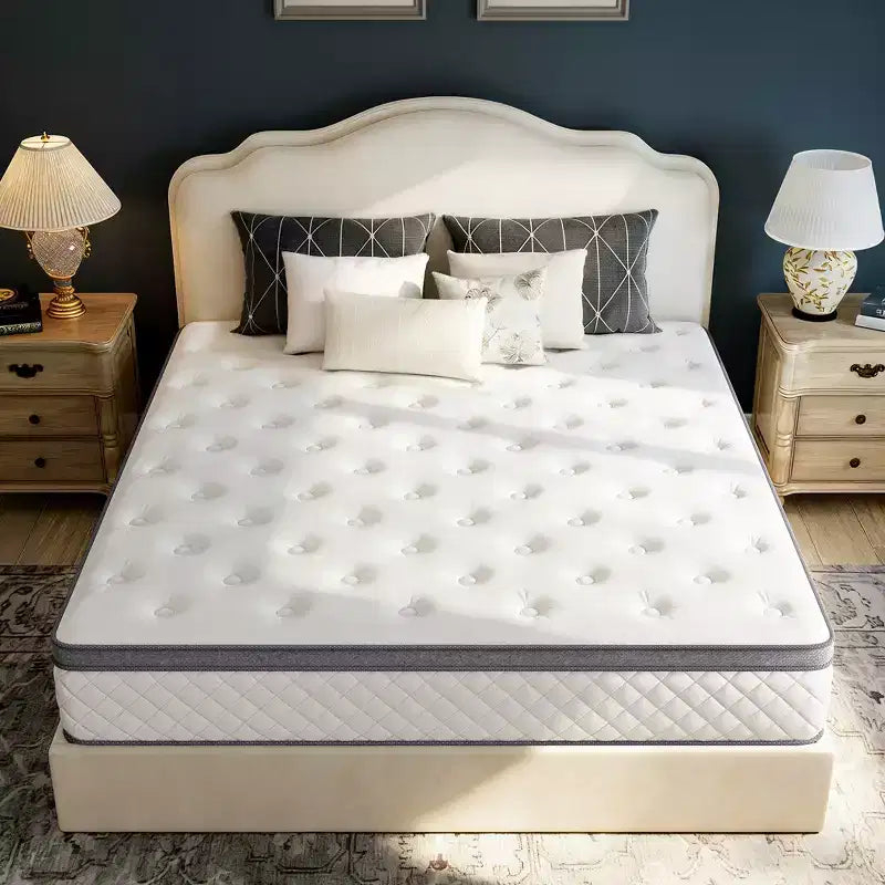 Matelas hybride en mousse à mémoire de forme Swedrea Gel de densité moyenne, blanc