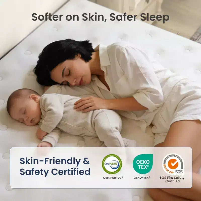 Matelas hybride en mousse à mémoire de forme Swedrea Gel de densité moyenne, blanc