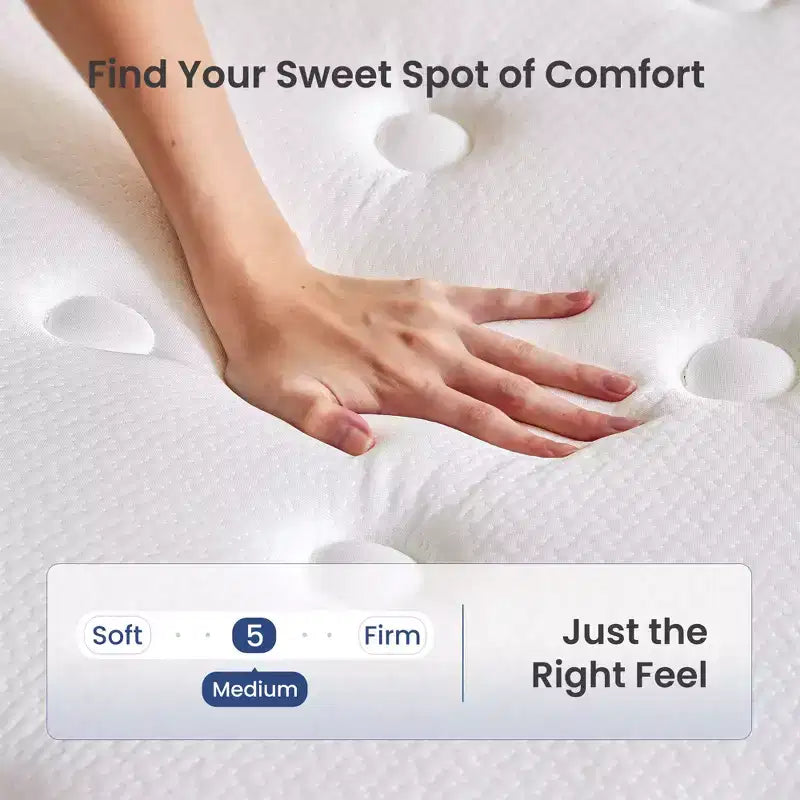 Matelas hybride en mousse à mémoire de forme Swedrea Gel de densité moyenne, blanc