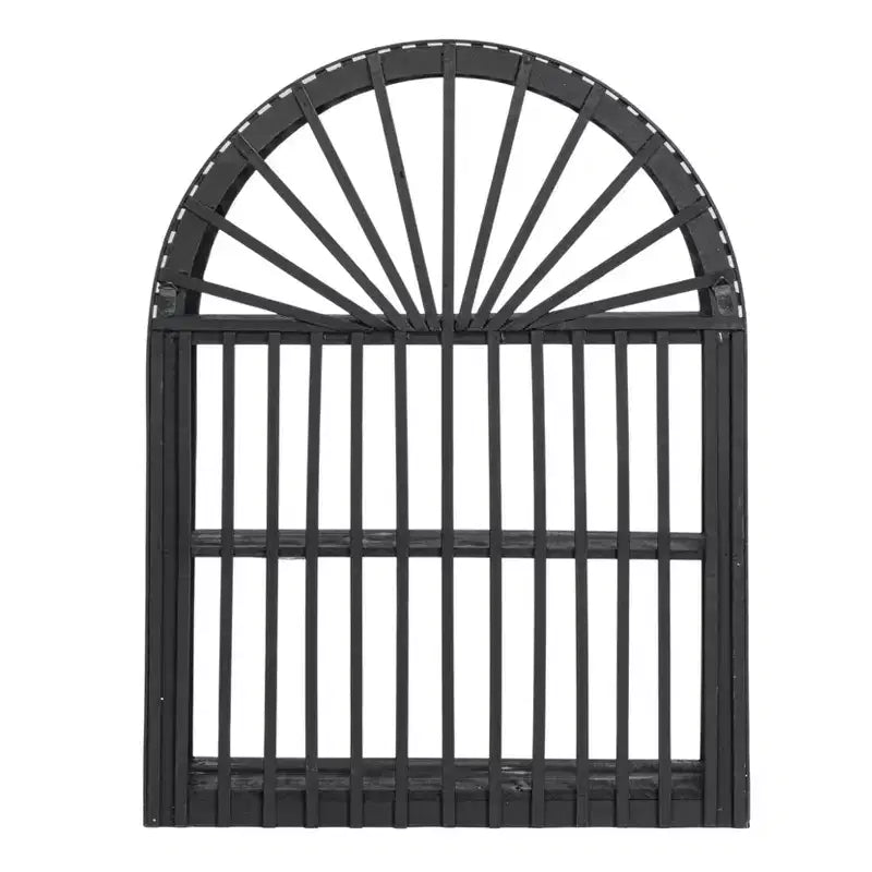 Étagère murale en bambou et bois cintré Storied Home, Noir