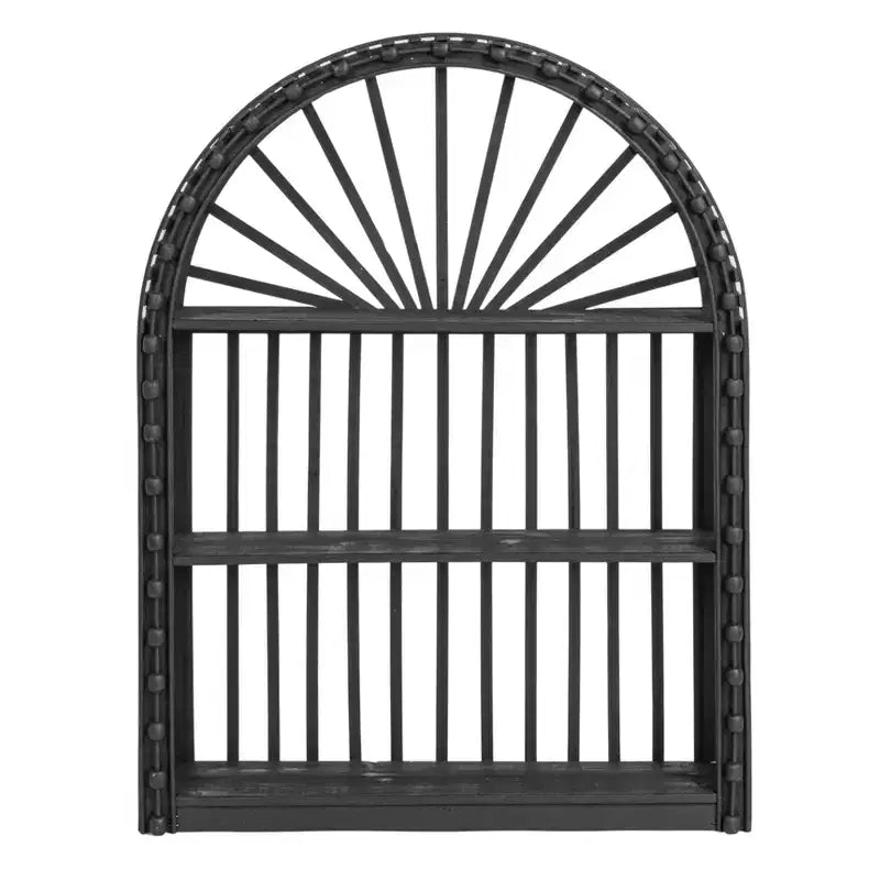 Étagère murale en bambou et bois cintré Storied Home, Noir