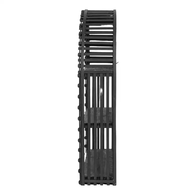 Étagère murale en bambou et bois cintré Storied Home, Noir