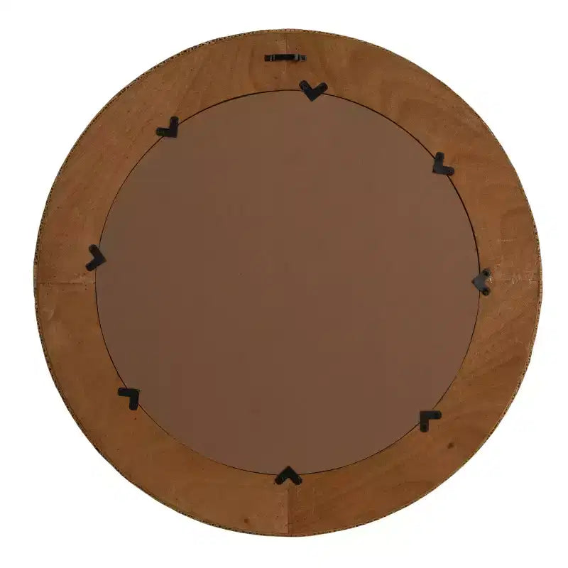 Miroir mural rond en rotin tressé à la main Storied Home, naturel