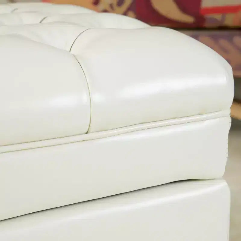 Banc ottoman de rangement capitonné en cuir reconstitué contemporain Christopher Knight Home Hastings