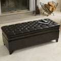 Christopher Knight Home Hastings Contemporary Bonded Leather Tufted Storage Ottoman Bench