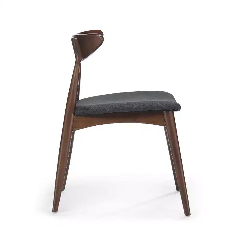 Chaises de salle à manger Christopher Knight Home Barron, de style mi-siècle moderne, en bois d'hévéa, avec revêtement en tissu (Lot de 2)