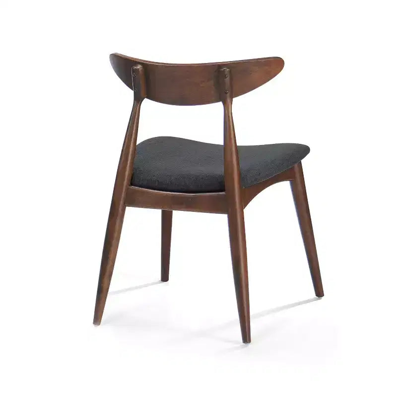 Chaises de salle à manger Christopher Knight Home Barron, de style mi-siècle moderne, en bois d'hévéa, avec revêtement en tissu (Lot de 2)