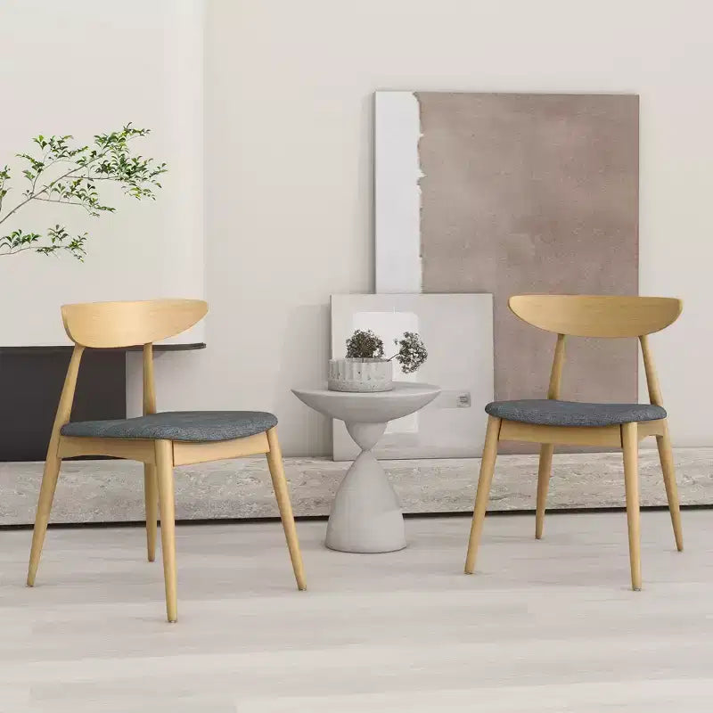 Chaises de salle à manger Christopher Knight Home Barron, de style mi-siècle moderne, en bois d'hévéa, avec revêtement en tissu (Lot de 2)