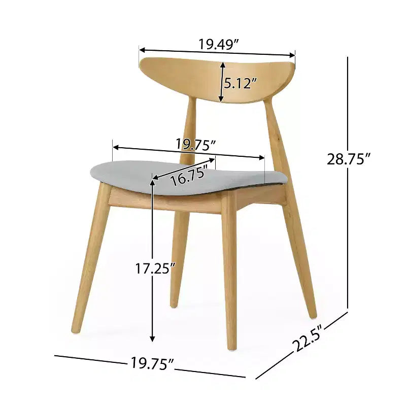 Chaises de salle à manger Christopher Knight Home Barron, de style mi-siècle moderne, en bois d'hévéa, avec revêtement en tissu (Lot de 2)