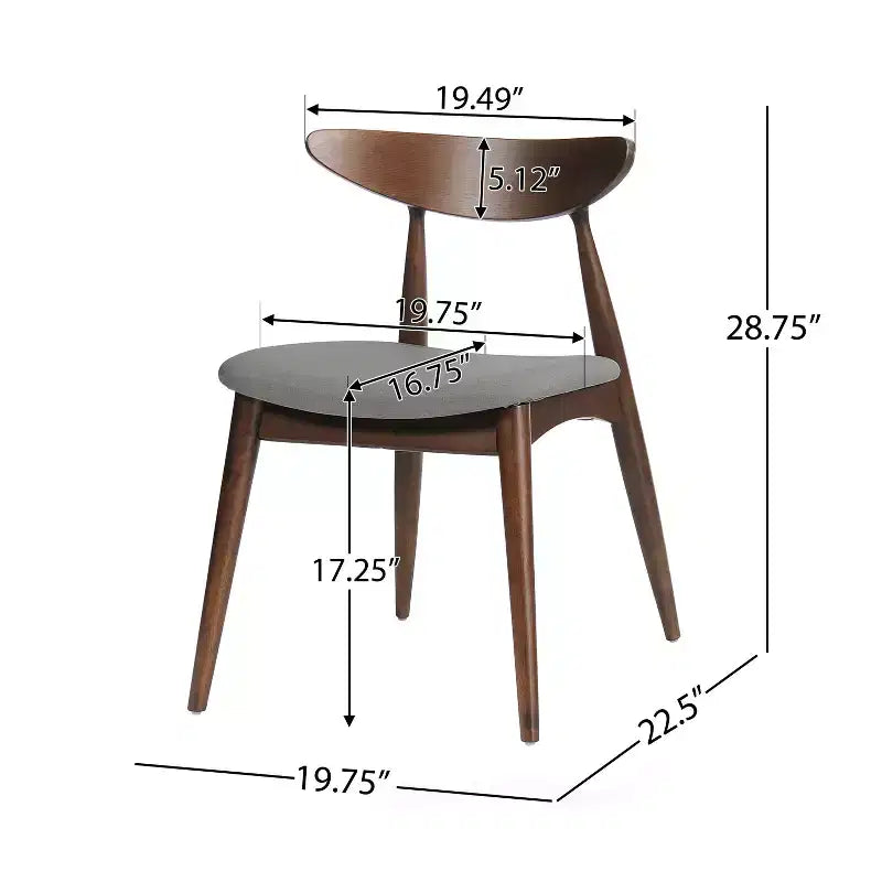 Chaises de salle à manger Christopher Knight Home Barron, de style mi-siècle moderne, en bois d'hévéa, avec revêtement en tissu (Lot de 2)