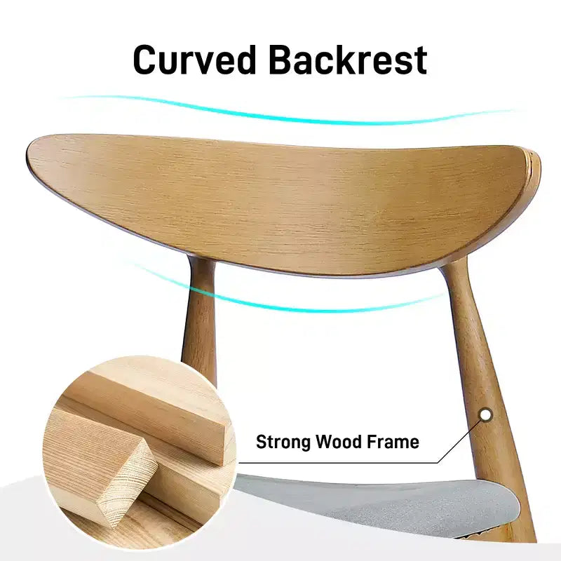 Chaises de salle à manger Christopher Knight Home Barron, de style mi-siècle moderne, en bois d'hévéa, avec revêtement en tissu (Lot de 2)