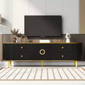 CLIHOME Modern TV Stand for TVs up to 80 Inches, Wood TV Console Table Entertainment Center with 4 Drawers and 1 Cabinet