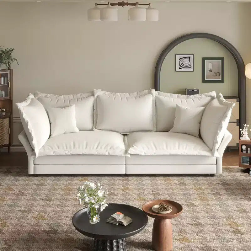 Whisen Cloud Sofa & Chaise Lounge with Multiple Pillows and Luxurious Design for Ultimate Comfort