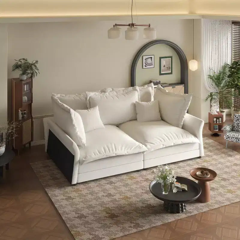 Canapé et méridienne Whisen Cloud avec coussins multiples et design luxueux pour un confort optimal