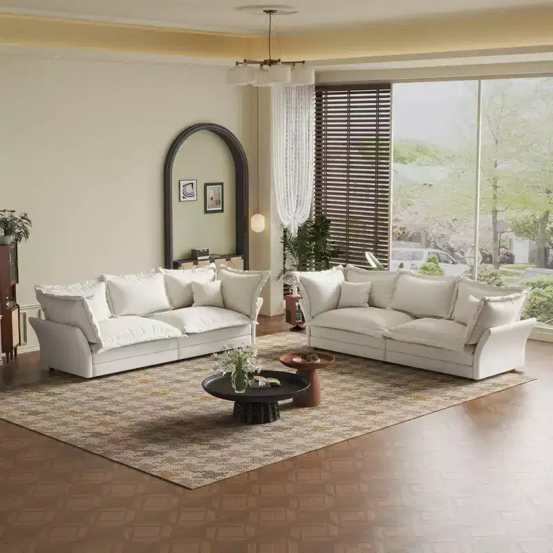 Canapé et méridienne Whisen Cloud avec coussins multiples et design luxueux pour un confort optimal