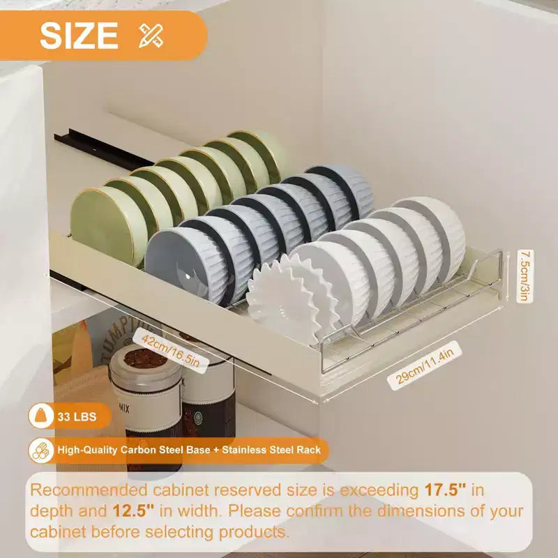 Organisateur de placard coulissant extensible TROPOW, armoire en acier inoxydable + acier au carbone pour placards encadrés, étagère combinée pour la vaisselle