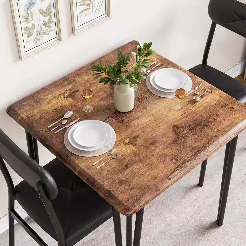 Ensemble table de salle à manger 3 pièces, avec 2 chaises rembourrées