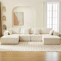 Oversized U-Shaped Cloud Couch, 137 Corduroy Modular Sectional Sofa with Chaise, No Assembly Required, Deep Seat, Compression Foam Sofa