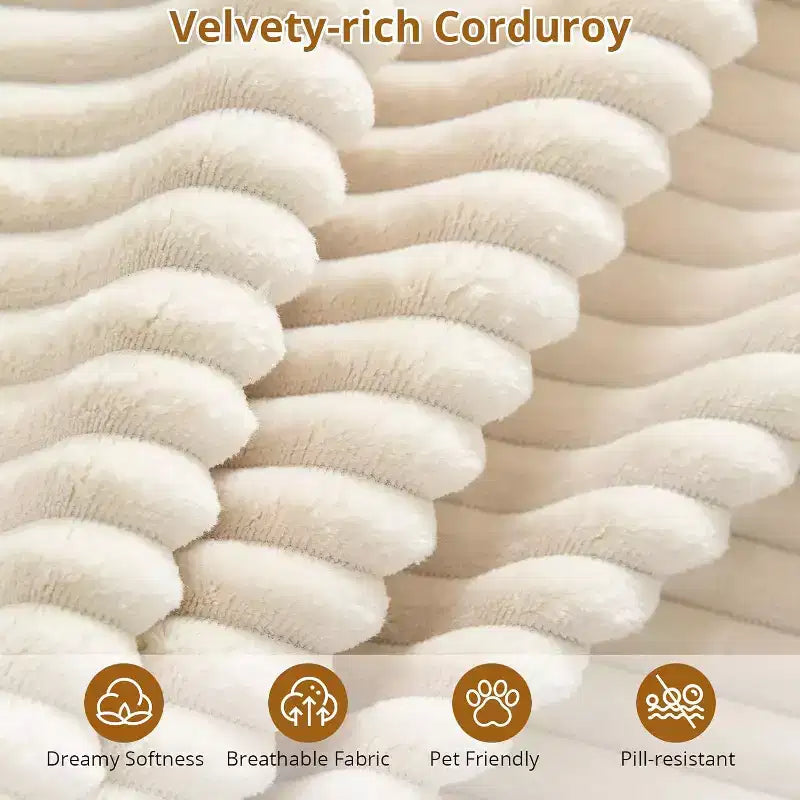 Canapé nuage en U surdimensionné, sectionnel modulaire en velours côtelé de 137 po avec méridienne, aucun assemblage requis, assise profonde, canapé en mousse à compression