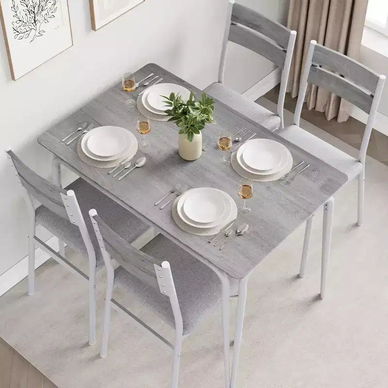 Ensemble de salle à manger 5 pièces GustoWave, avec 4 chaises rembourrées