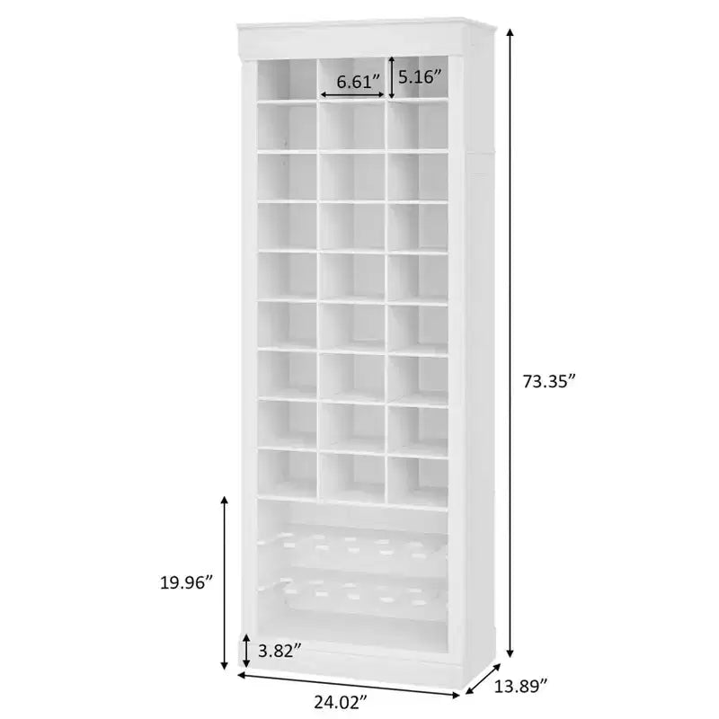 Meuble à chaussures 10 niveaux avec 27 casiers et porte-bottes, organisateur de chaussures autoportant de 186 cm de haut pour entrée, placard, salon