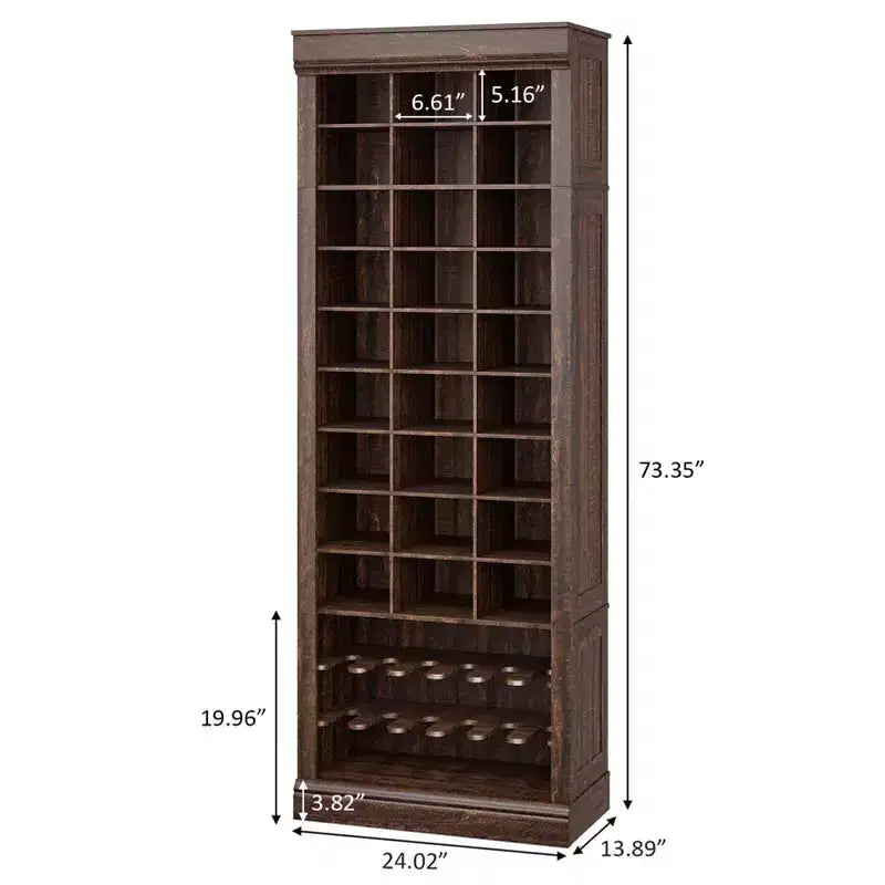 Meuble à chaussures 10 niveaux avec 27 casiers et porte-bottes, organisateur de chaussures autoportant de 186 cm de haut pour entrée, placard, salon