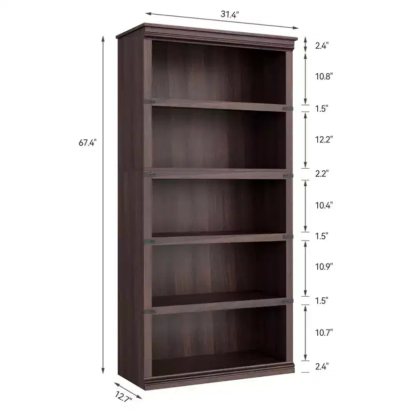 GustoWave Bibliothèque 5 niveaux en bois, Étagère de rangement style ferme, Bibliothèque haute de 180,34 cm (71 po), Bibliothèque en bois 171,2 cm (67,4 H) x 80 cm (31,5 l) x 32,5 cm (12,8 P)