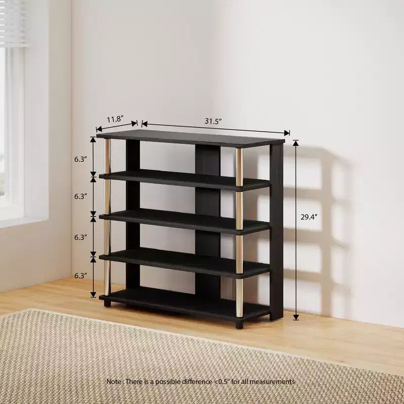 HOMLUX Étagère à chaussures 5 niveaux, Organisateur de chaussures autoportant, Peut contenir 12 paires