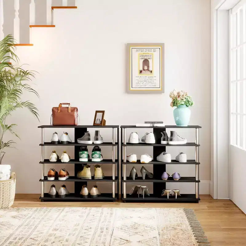 HOMLUX Étagère à chaussures 5 niveaux, Organisateur de chaussures autoportant, Peut contenir 12 paires