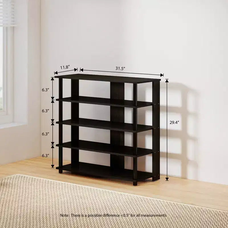 HOMLUX Étagère à chaussures 5 niveaux, Organisateur de chaussures autoportant, Peut contenir 12 paires