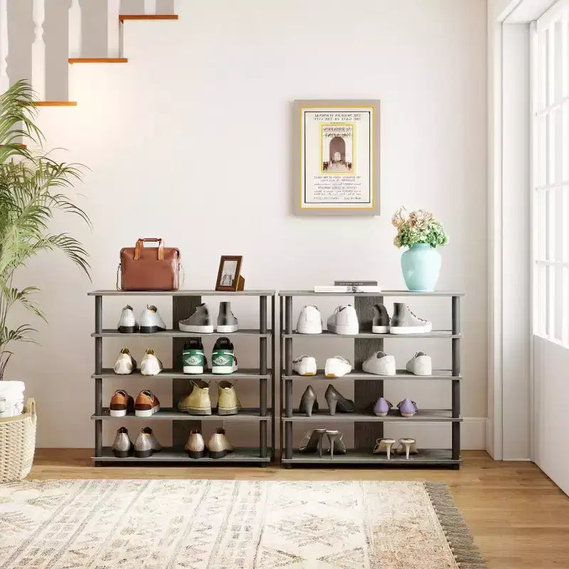 HOMLUX Étagère à chaussures 5 niveaux, Organisateur de chaussures autoportant, Peut contenir 12 paires