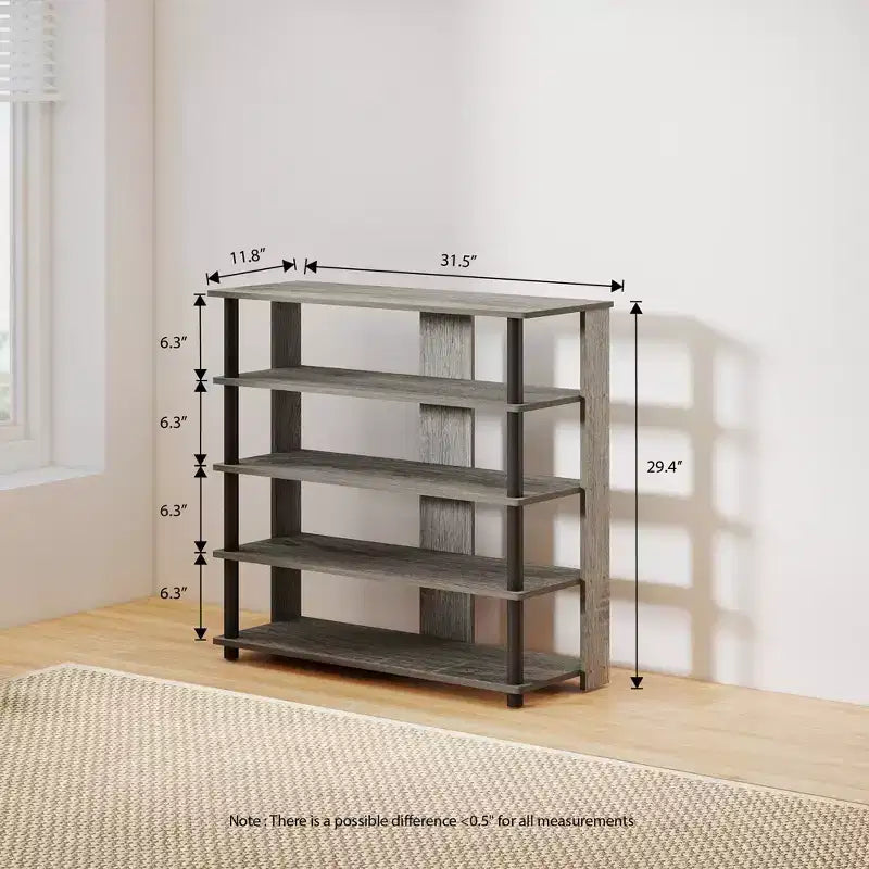HOMLUX Étagère à chaussures 5 niveaux, Organisateur de chaussures autoportant, Peut contenir 12 paires