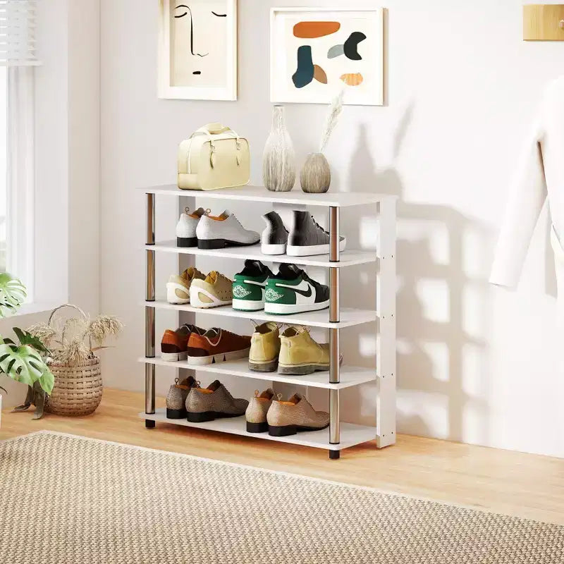 HOMLUX Étagère à chaussures 5 niveaux, Organisateur de chaussures autoportant, Peut contenir 12 paires
