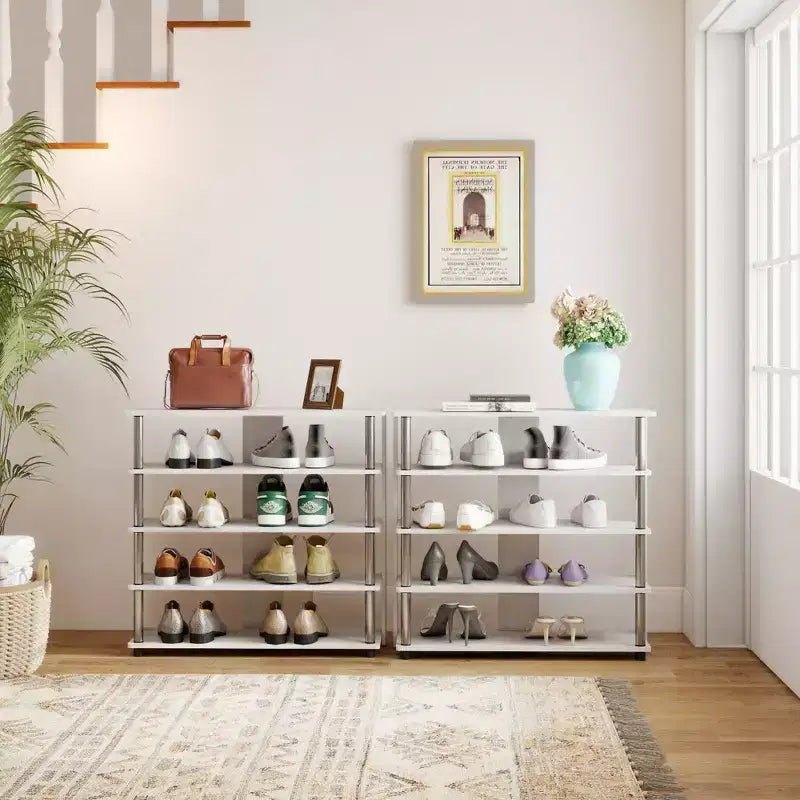 HOMLUX Étagère à chaussures 5 niveaux, Organisateur de chaussures autoportant, Peut contenir 12 paires