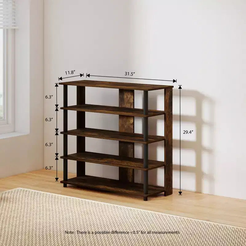 HOMLUX Étagère à chaussures 5 niveaux, Organisateur de chaussures autoportant, Peut contenir 12 paires