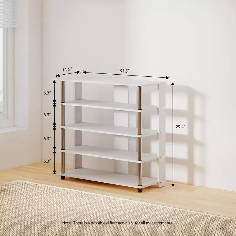 HOMLUX Étagère à chaussures 5 niveaux, Organisateur de chaussures autoportant, Peut contenir 12 paires
