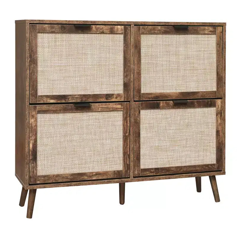Meuble à chaussures Okak avec 2 tiroirs basculants, Organisateur de chaussures sur pied, Meuble à chaussures étroit dissimulé pour entrée, couloir, salon