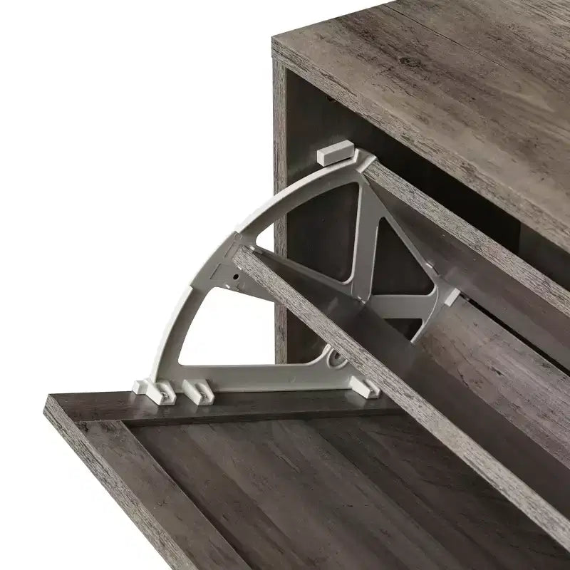 Meuble à chaussures Okak avec 2 tiroirs basculants, Organisateur de chaussures sur pied, Meuble à chaussures étroit dissimulé pour entrée, couloir, salon