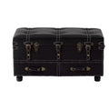 COZAYH Vintage Storage Bench, Upholstered Wooden Ottoman Padded Chest Box for Entryway, Bedroom, Living Room, Mid-Century Style, Matte Black