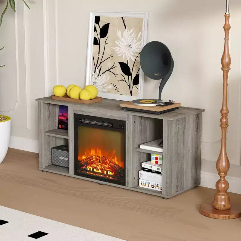 Meuble TV Homlux moderne avec cheminée électrique, pour téléviseurs jusqu'à 55 pouces