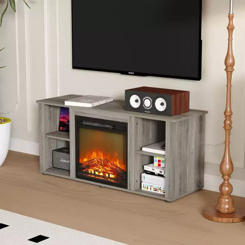 Meuble TV Homlux moderne avec cheminée électrique, pour téléviseurs jusqu'à 55 pouces