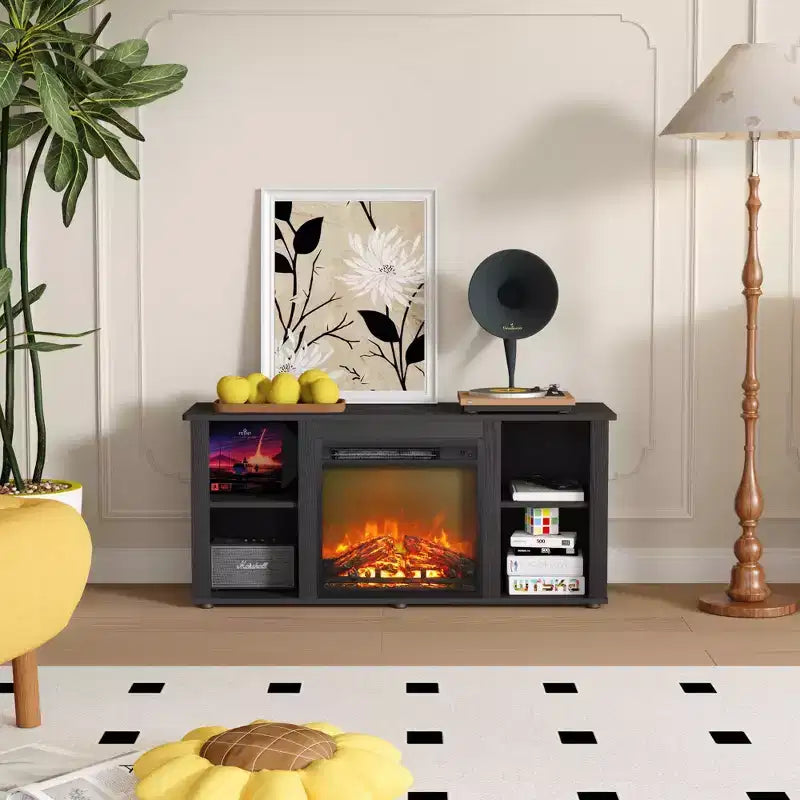 Meuble TV Homlux moderne avec cheminée électrique, pour téléviseurs jusqu'à 55 pouces