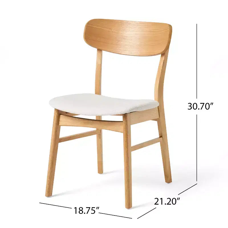 Christopher Knight Home Fausett, ensemble de 5 pièces de salle à manger en bois rembourré en tissu, style milieu de siècle moderne