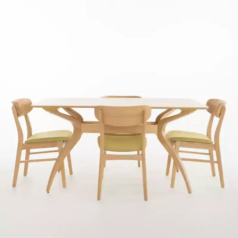Christopher Knight Home Fausett, ensemble de 5 pièces de salle à manger en bois rembourré en tissu, style milieu de siècle moderne